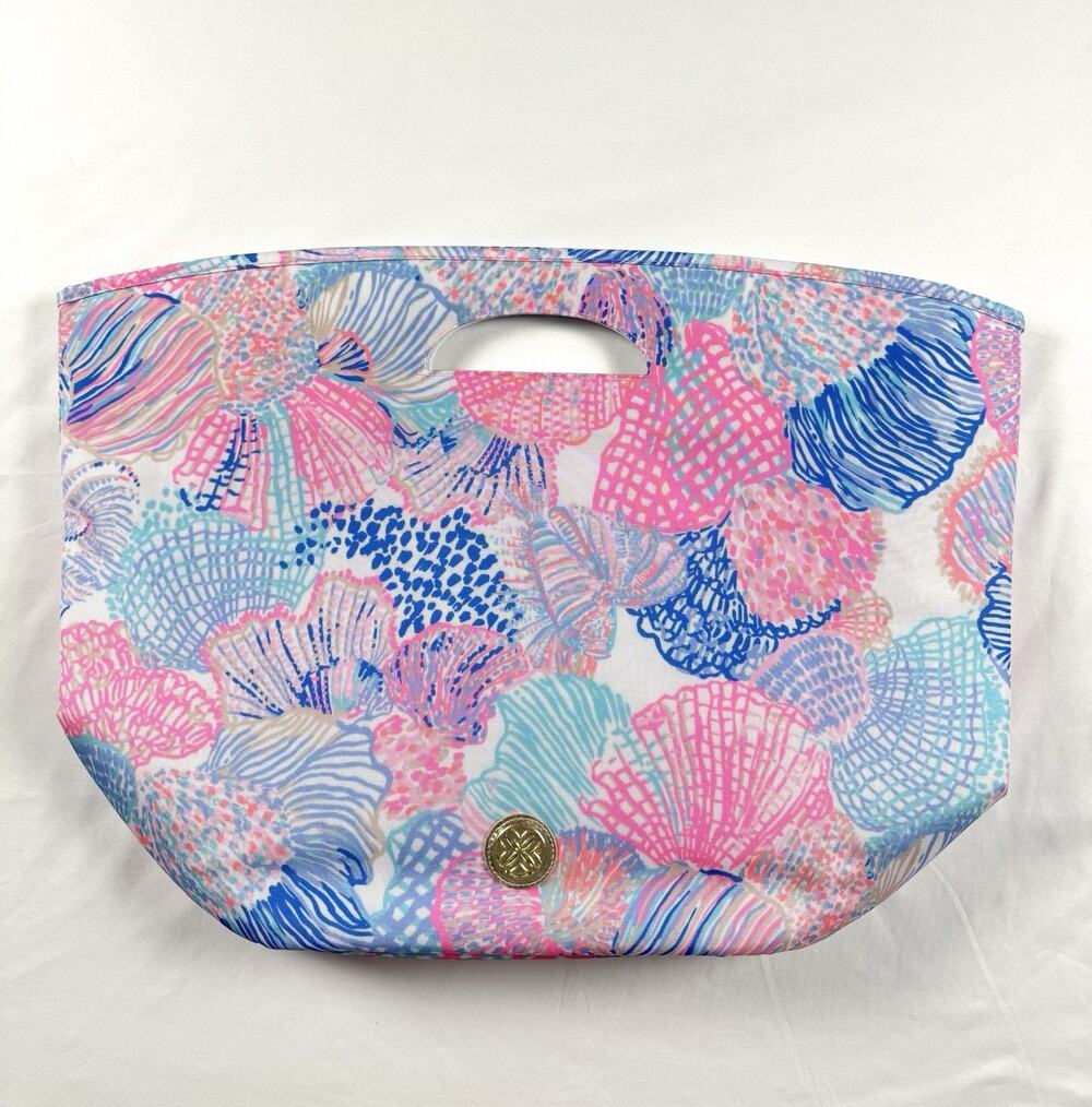 Lilly Pulitzer Shopping Cooler Tote Insulated Grocery Bag Pink Blue Beach